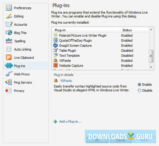 Paste from Visual Studio for Windows Live Writer