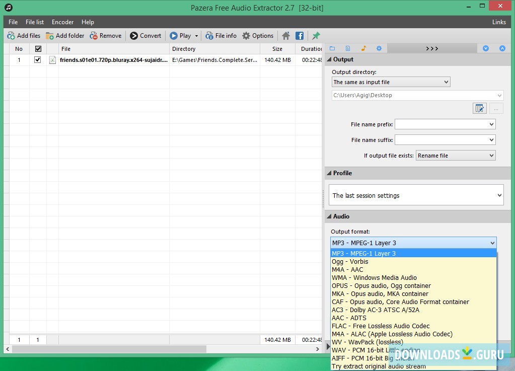 Pazera Free Audio Extractor