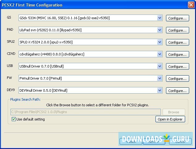 Configuration window