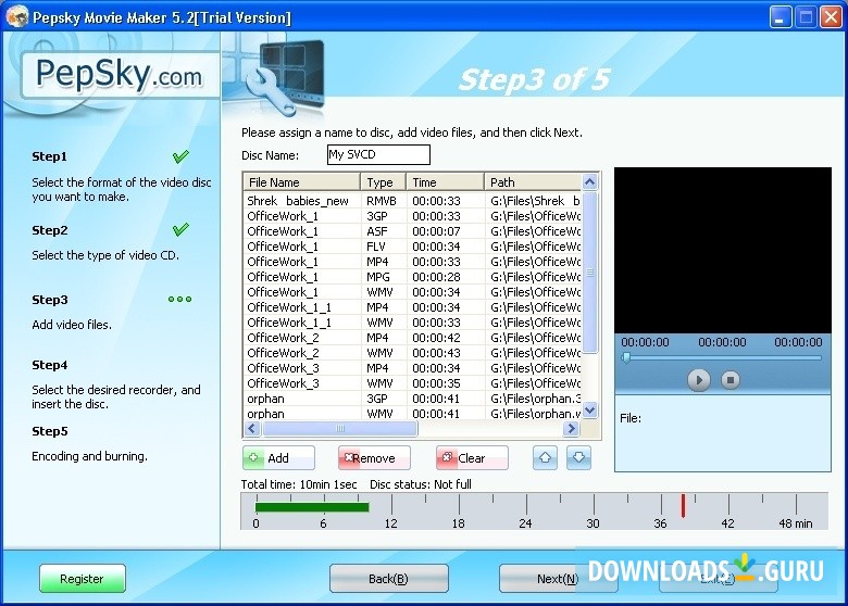 Video Files Selection