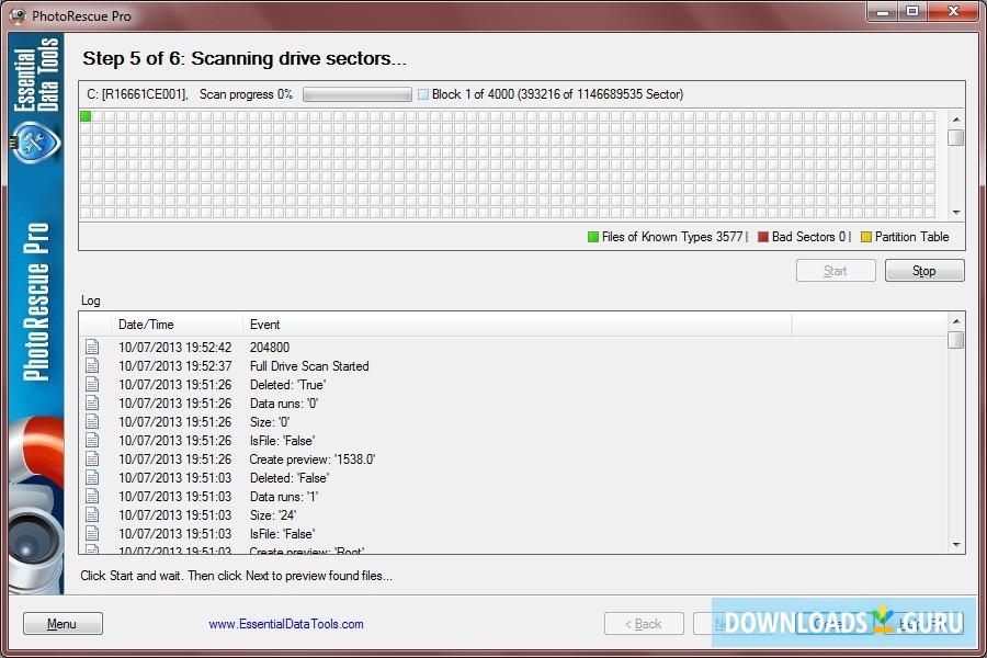 Step 5. Drive Sector Scan