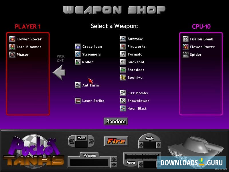 pocket tanks deluxe free weapon packs