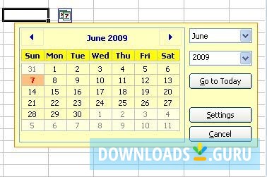 Pop-up Excel Calendar