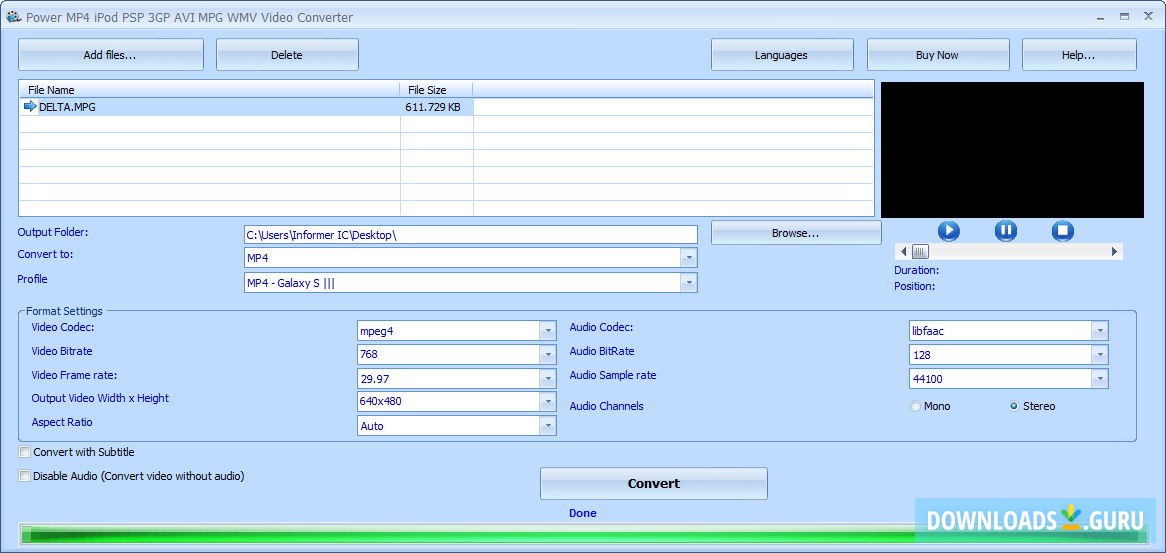 Power MP4 iPod PSP 3GP AVI MPG WMV Video Converter