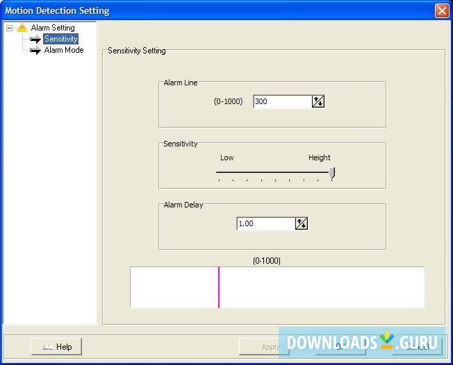 Motion detection settings
