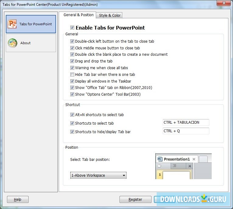 PowerPoint Presentations Tabs
