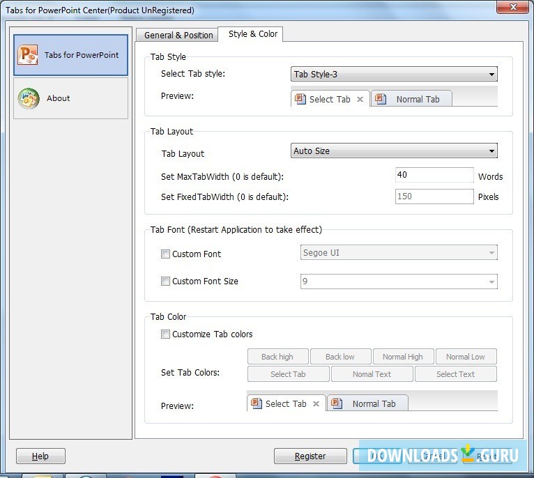 PowerPoint Presentations Tabs