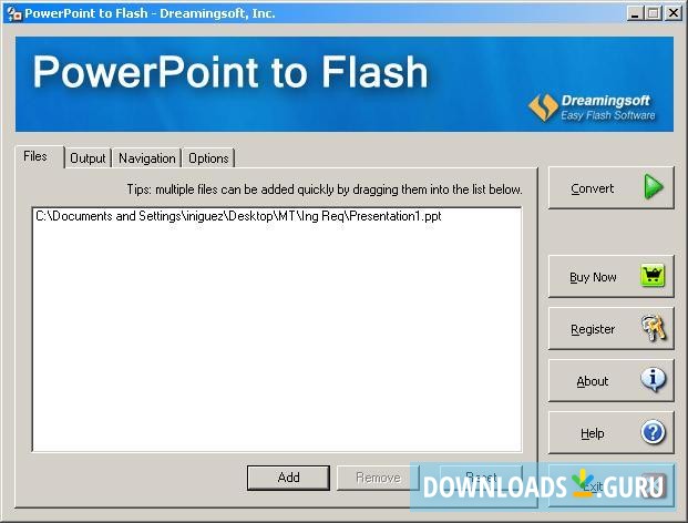 Adding a PowerPoint File