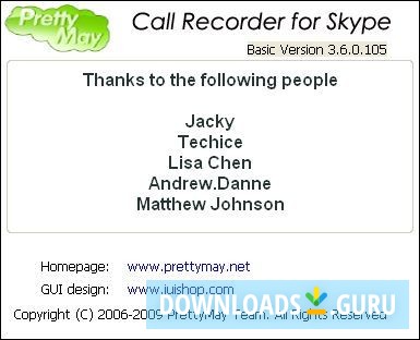 PrettyMay Call Recorder for Skype - Basic