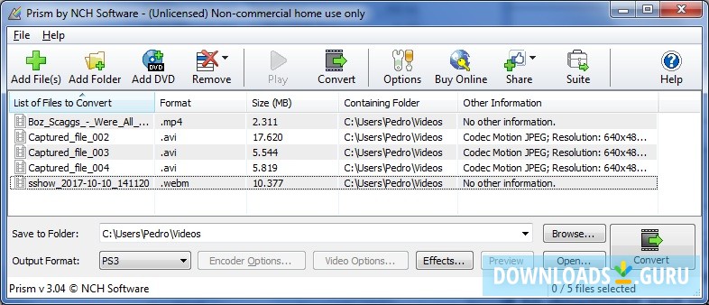 nch prism video converter software