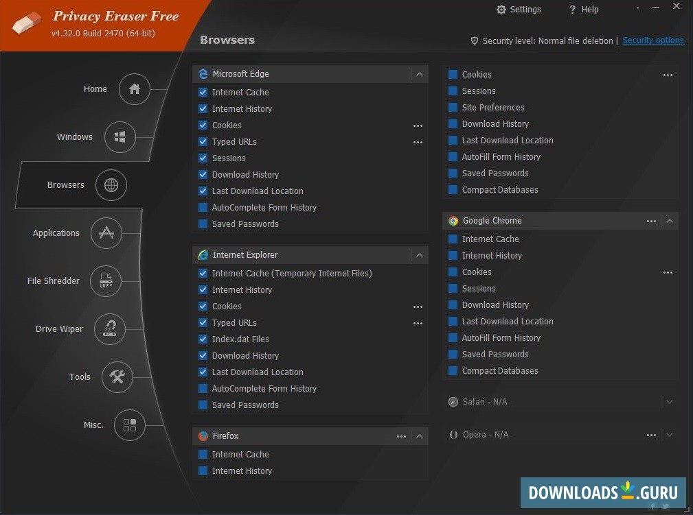 Selecting Browser Data For Deletion