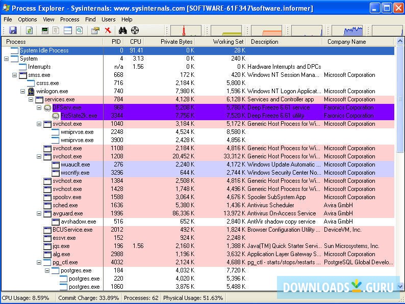 download the new version for windows Process Explorer 17.05