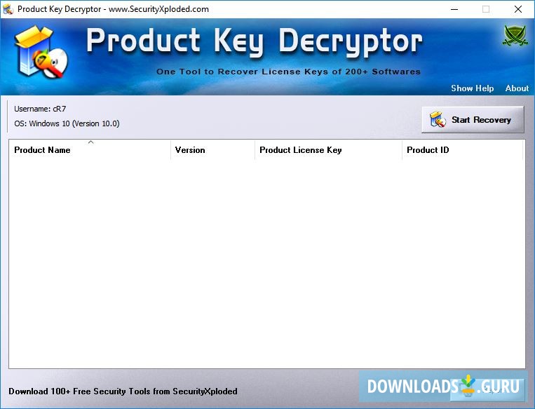 Product Key Decryptor