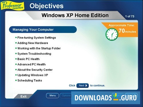 Professor Teaches Windows XP Home Edition