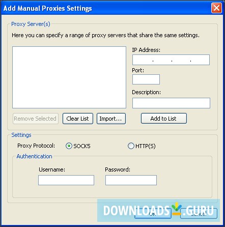 Adding a Manual Proxy