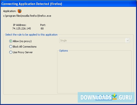 Connecting Application Detected
