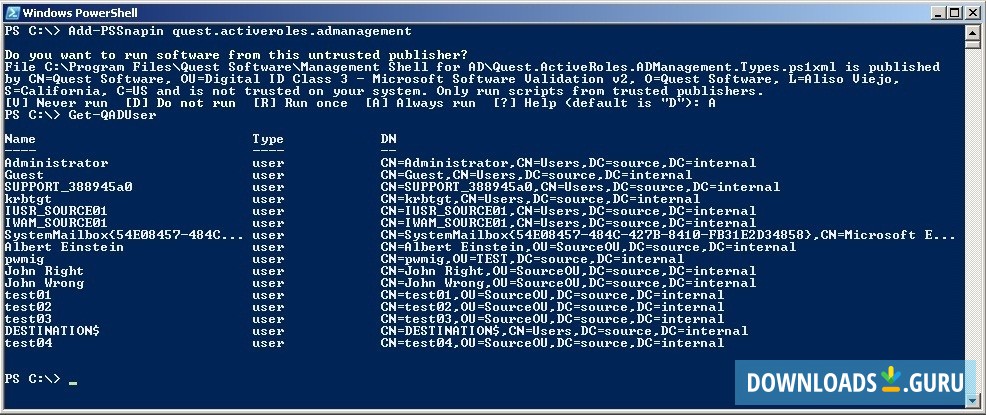 Quest ActiveRoles Management Shell for Active Directory