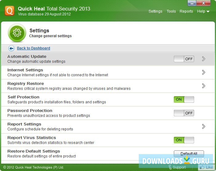 Settings Window