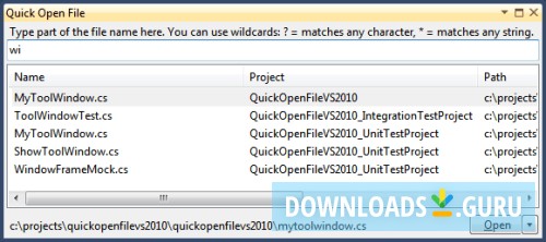 Quick Open File for Visual Studio 2008