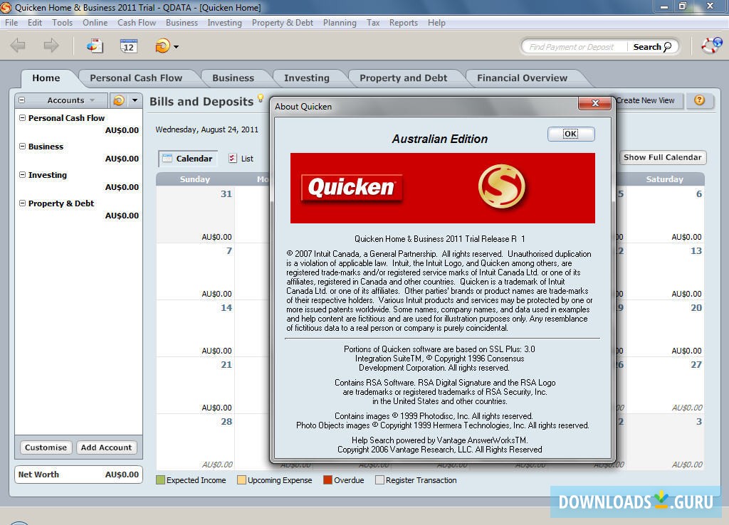 add account to download in quicken for windows 10