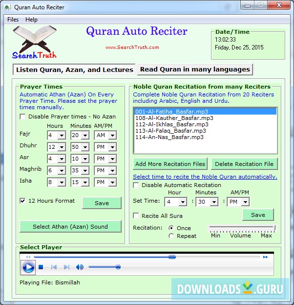 quran auto reciter