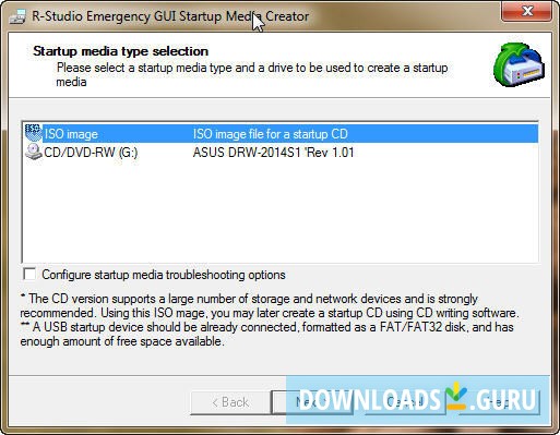 R-Studio Emergency Startup Media Creator