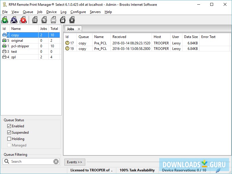RPM Remote Print Manager Select 32 Bit