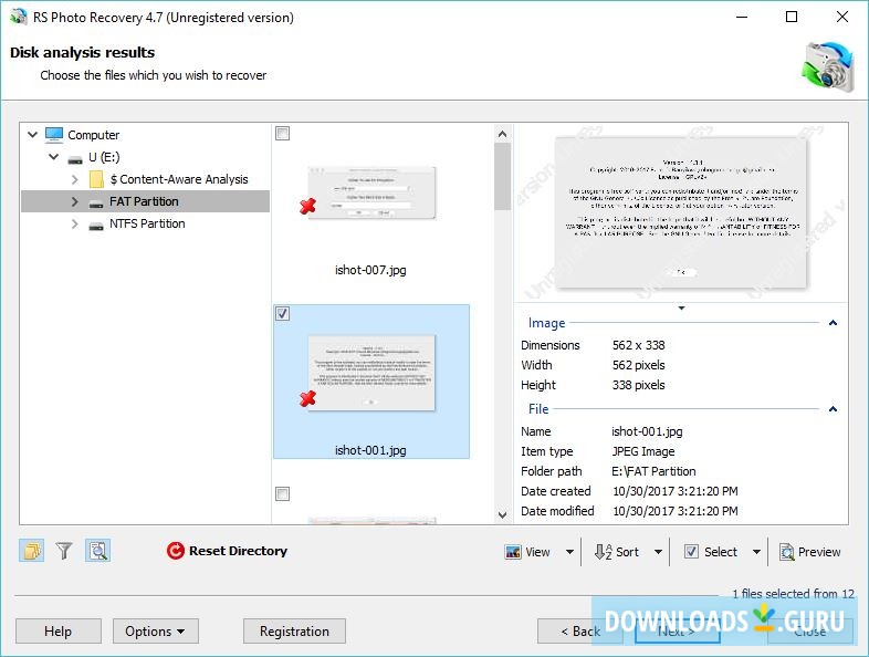 Selecting Files For Recovery