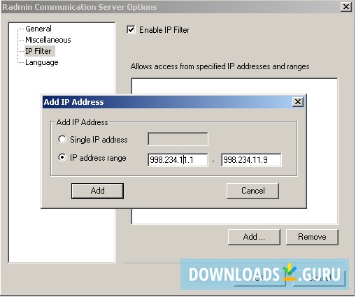 Adding IP Address Range