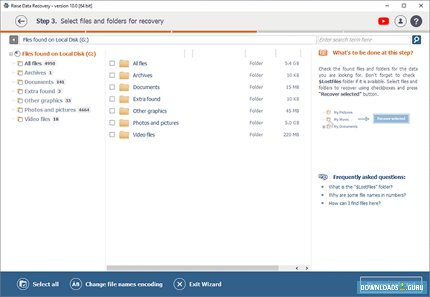 Classification of files by types