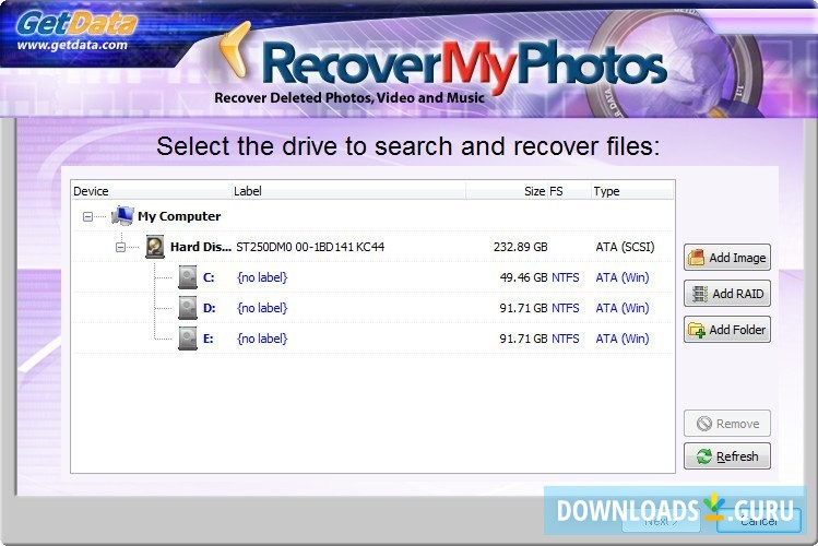 Selecting Drive To Scan