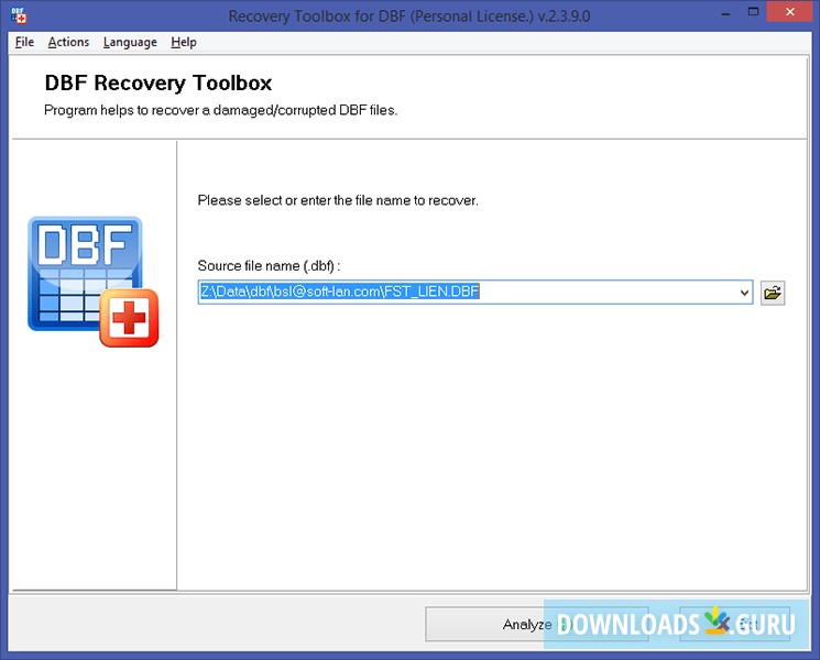 Recovery Toolbox for DBF
