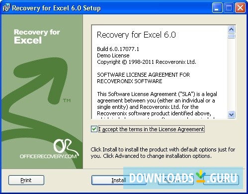 Recovery for Excel