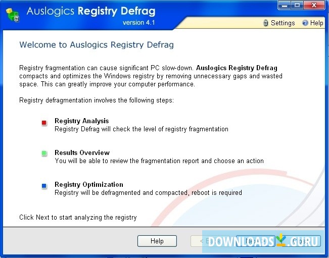 Auslogics Registry Defrag 14.0.0.3 instaling