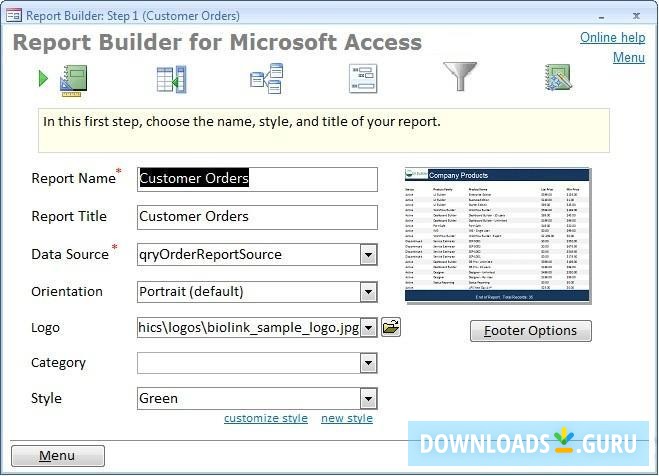 Report Builder for Microsoft Access 2007+