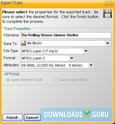 Export track