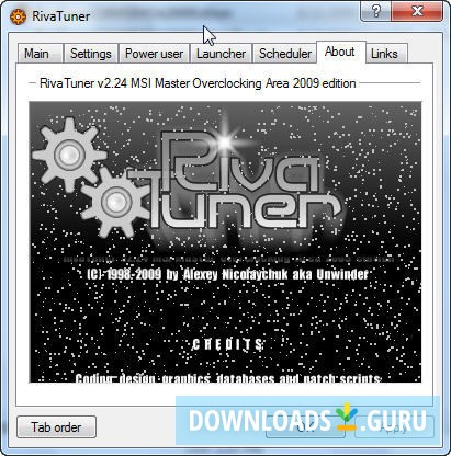 RivaTuner MSI Master Overclocking Arena 2009 edition