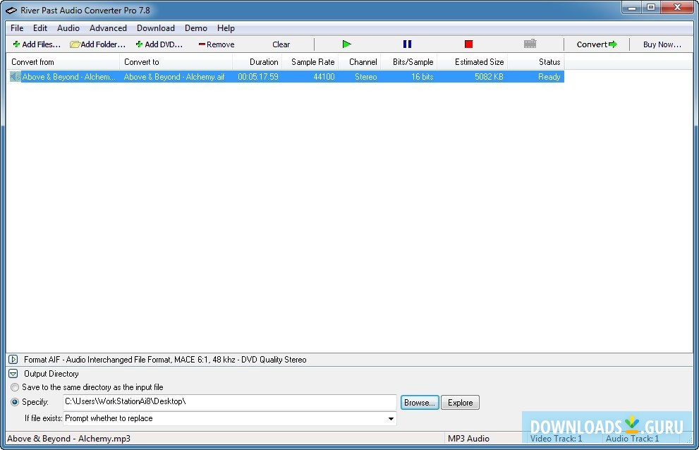 Selecting Output Directory
