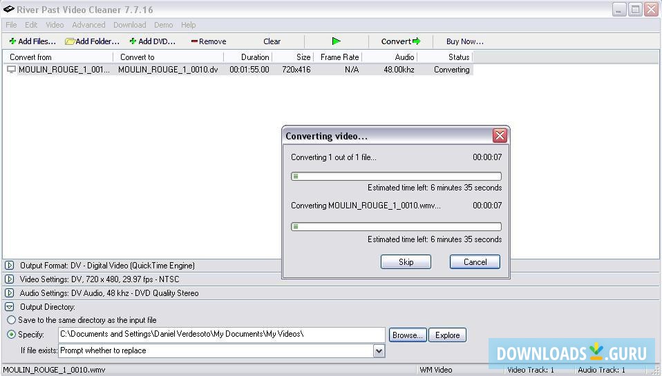 River Past Video Cleaner