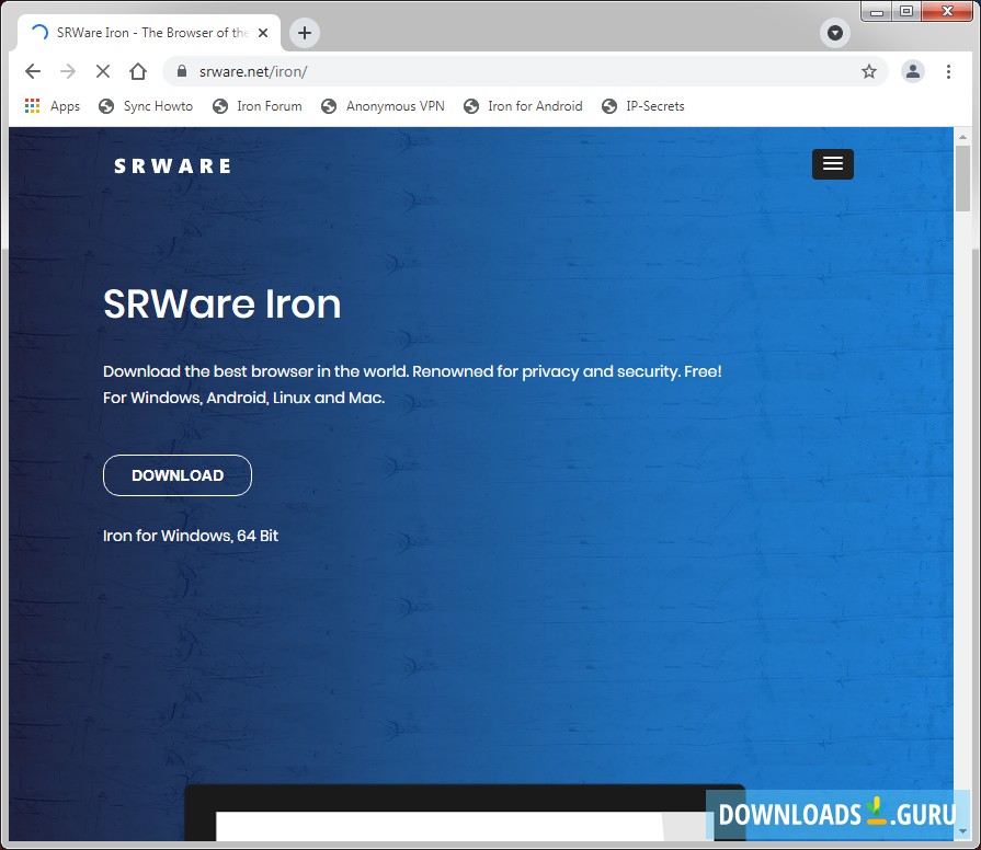 free for apple download SRWare Iron
