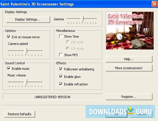 Saint Valentine's 3D Screensaver