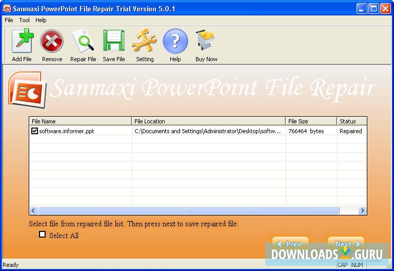 Sanmaxi PowerPoint File Repair Trial