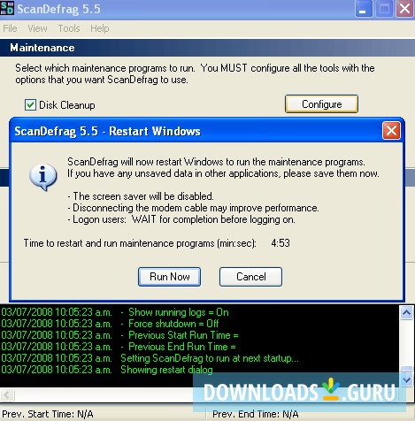 ScanDefrag 5.5 - Restart