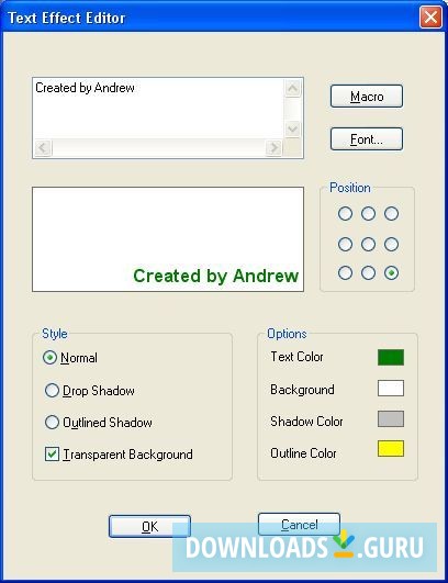 Text effect editor