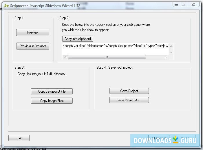 Preview, Code and Save Screen