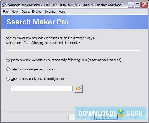 Options menu