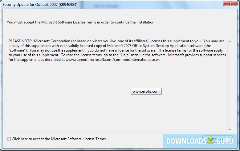 Security Update for Microsoft Office Outlook 2007