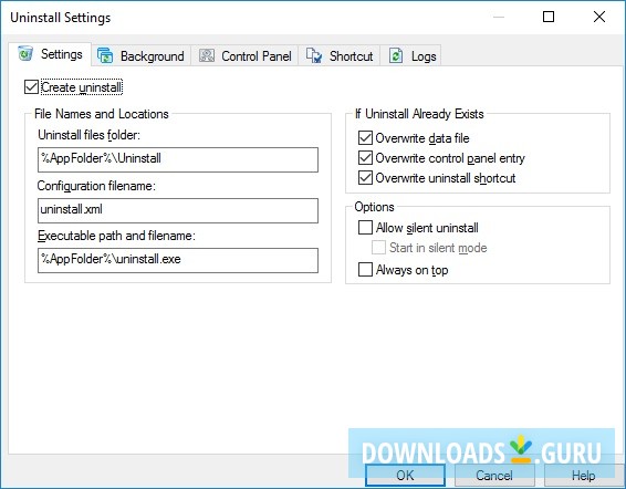 Uninstall Settings