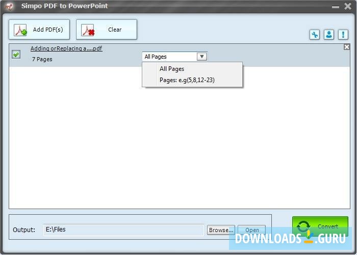 Input Files Selection