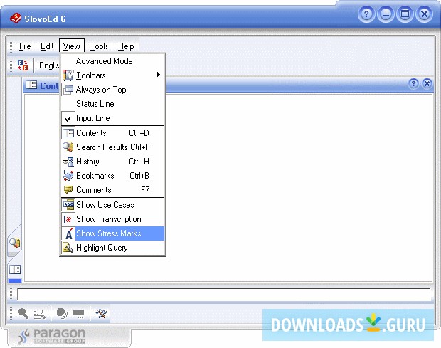 View menu